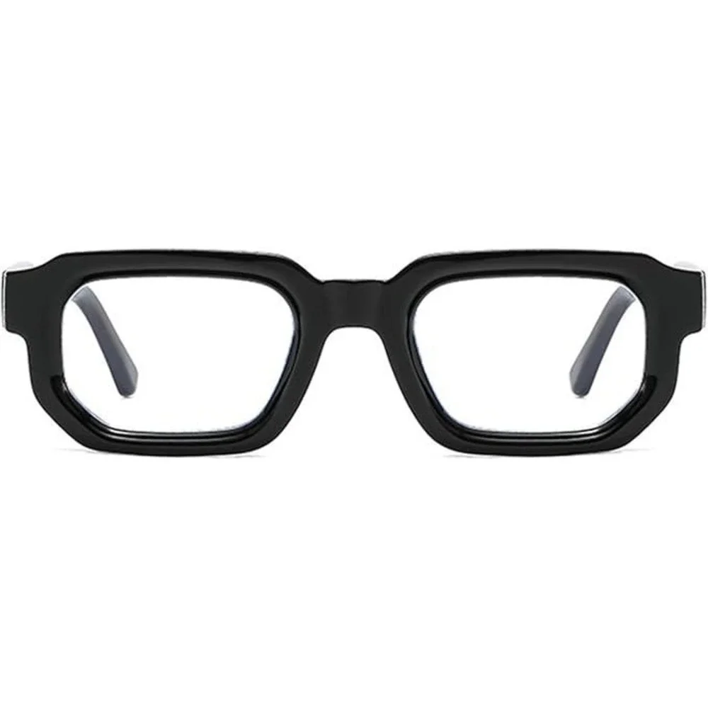 Chunky Black Women Square Glasses Blue Light Blocking Bold Acetate Frame Hip Hop